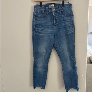 Madewell Distressed Blue Cropped Jeans